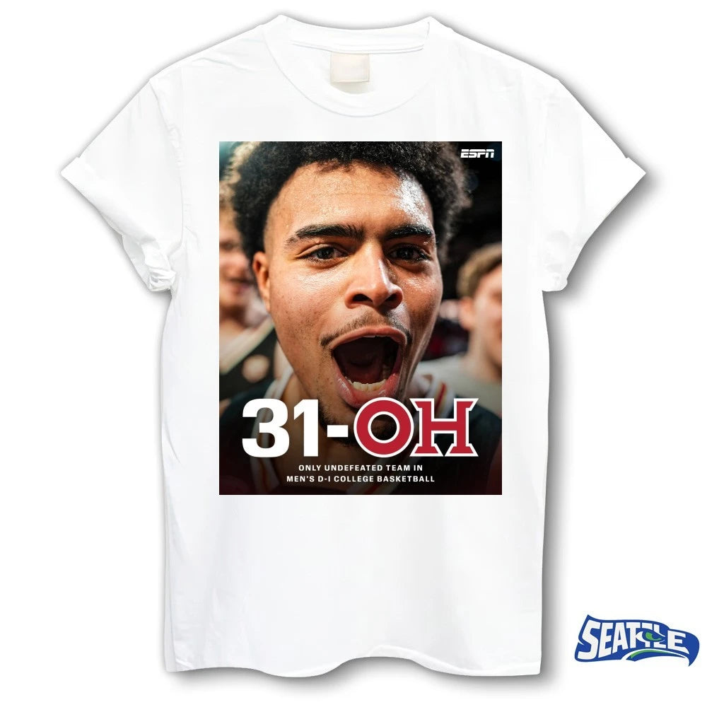 Official Miami RedHawks MBB 31-OH Only Undefeated Team In Men’s D-I College Basketball Poster t-shirt