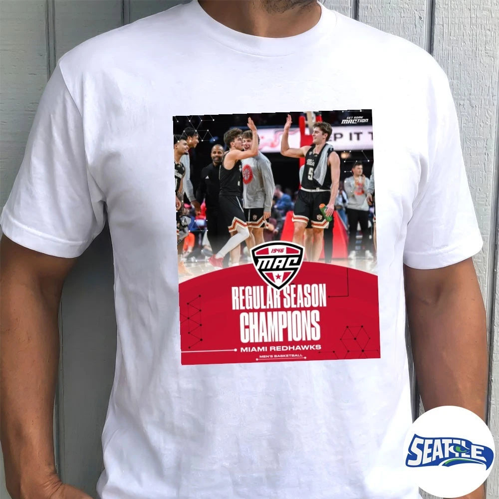 Official Miami RedHawks Men’s Basketball 1946 MAC Regular Season Champs Love Honor History Poster t-shirt