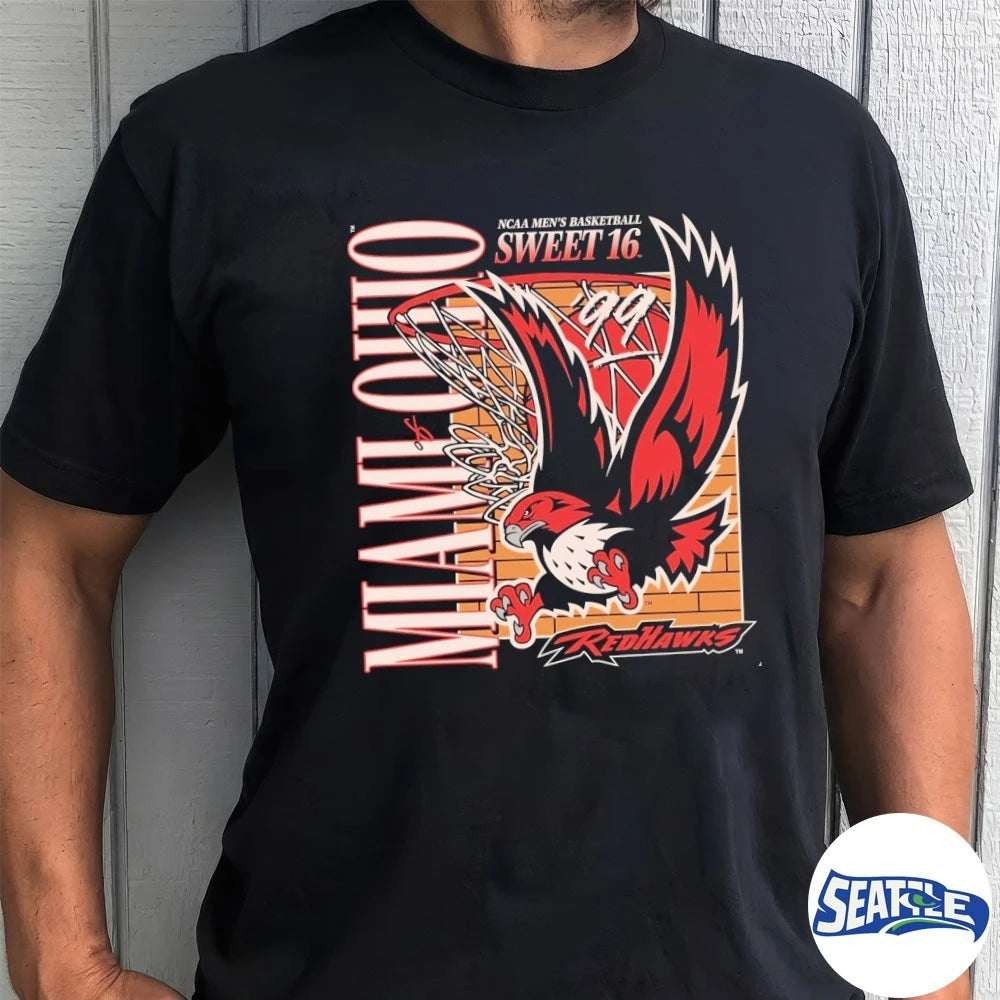 Official Miami RedHawks NCAA Men’s Basketball 1999 Sweet Sixteen t-shirt