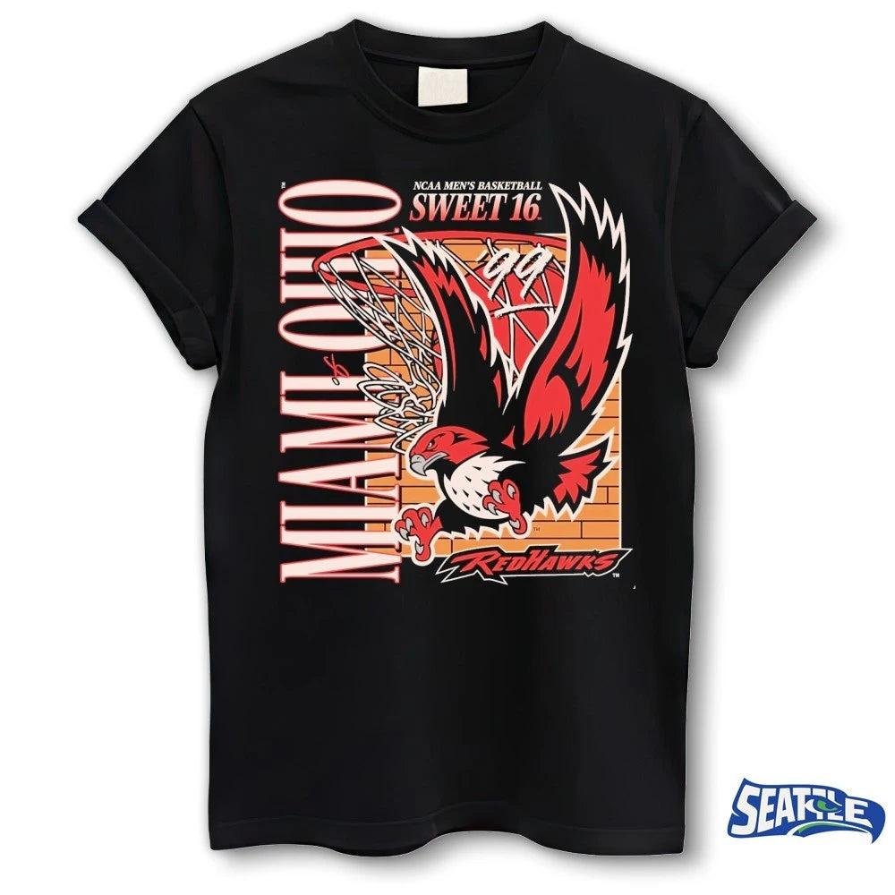 Official Miami RedHawks NCAA Men’s Basketball 1999 Sweet Sixteen t-shirt