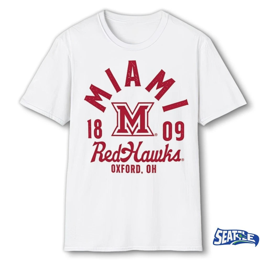 Official Miami RedHawks Oxford OH Est 1809 Ivory Mascot t-shirt
