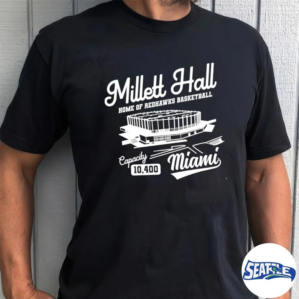 Official Miami RedHawks Red Where I’m From Basketball Millett Hall Home Of Redhawks Basketball t-shirt