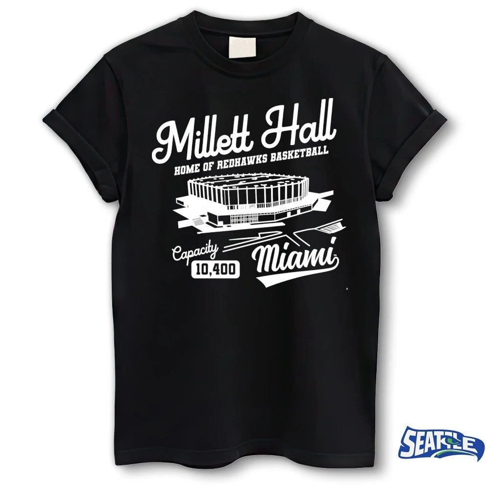 Official Miami RedHawks Red Where I’m From Basketball Millett Hall Home Of Redhawks Basketball t-shirt