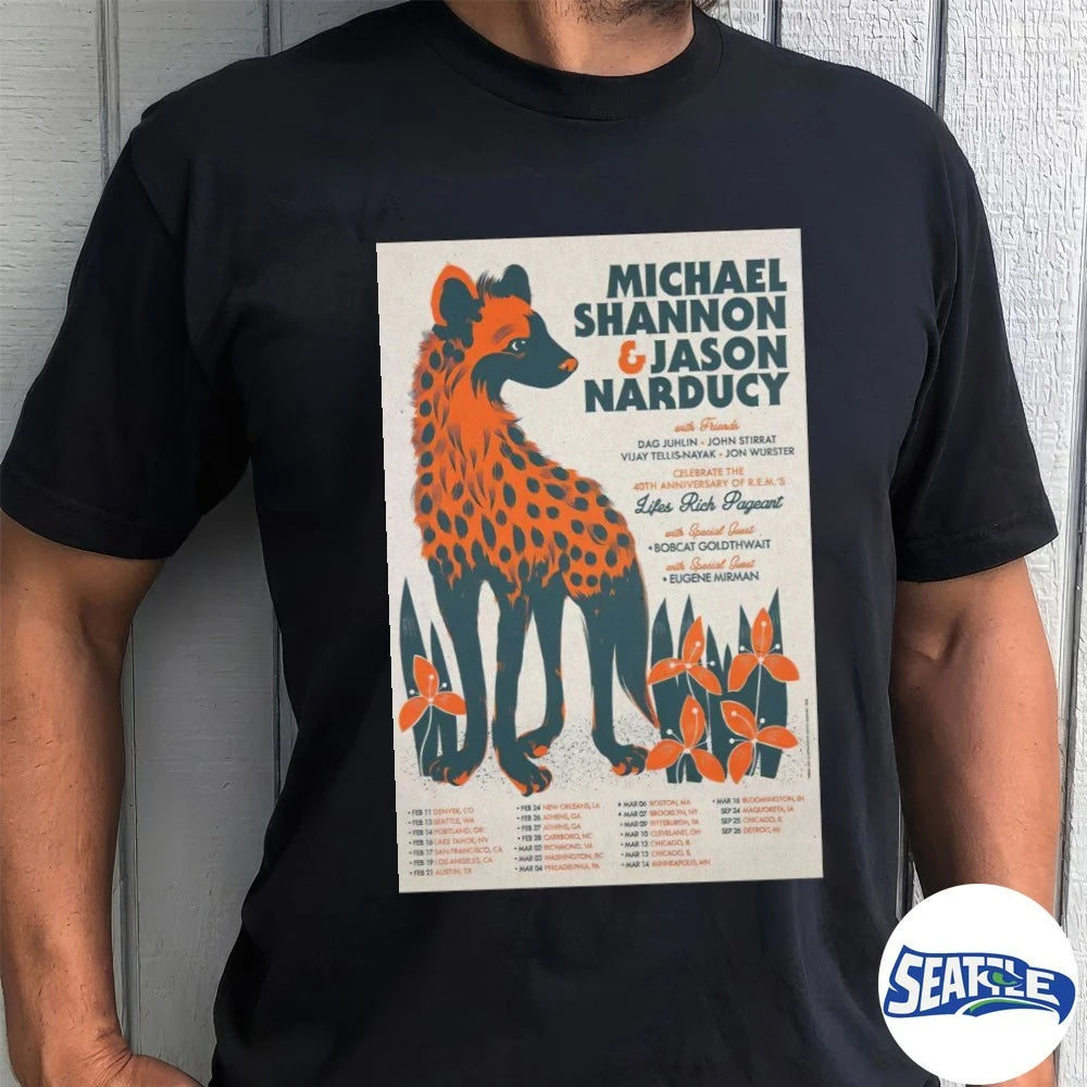 Official Michael Shannon, Jason Narducy and Friends Live Tour 2026 Poster t-shirt