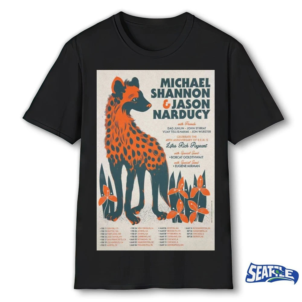 Official Michael Shannon, Jason Narducy and Friends Live Tour 2026 Poster t-shirt
