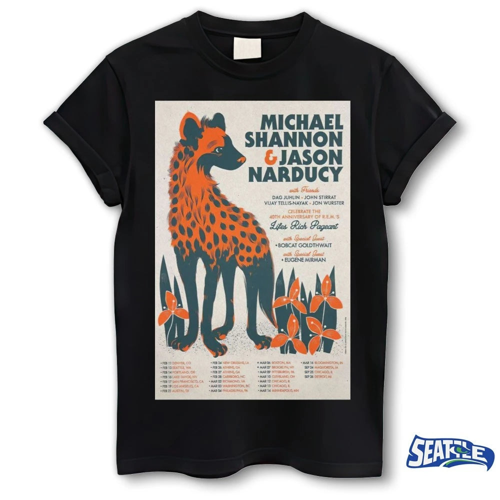 Official Michael Shannon, Jason Narducy and Friends Live Tour 2026 Poster t-shirt