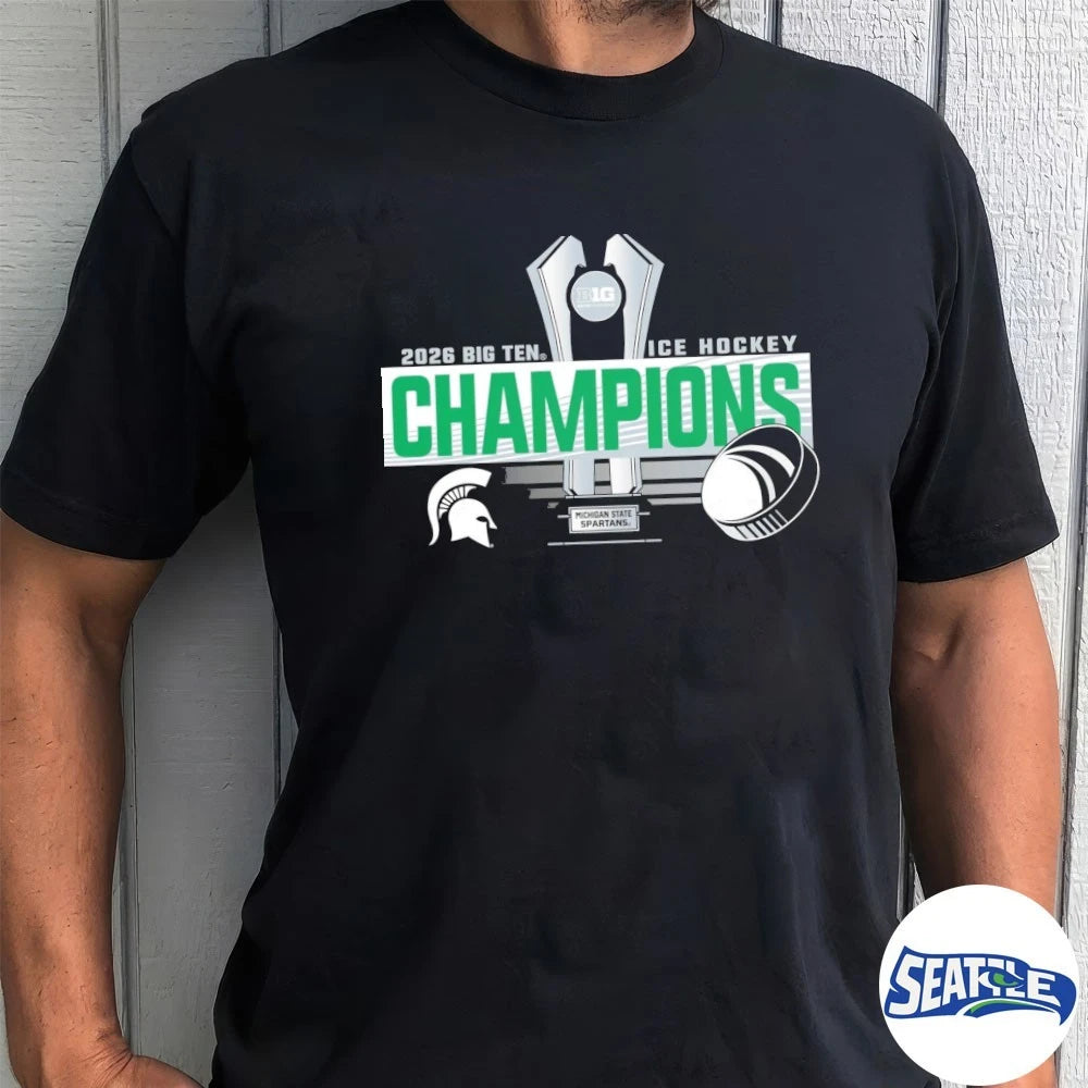 Official Michigan State Spartans 2026 Big Ten Men’s Ice Hockey Regular Season Champions Locker Room t-shirt