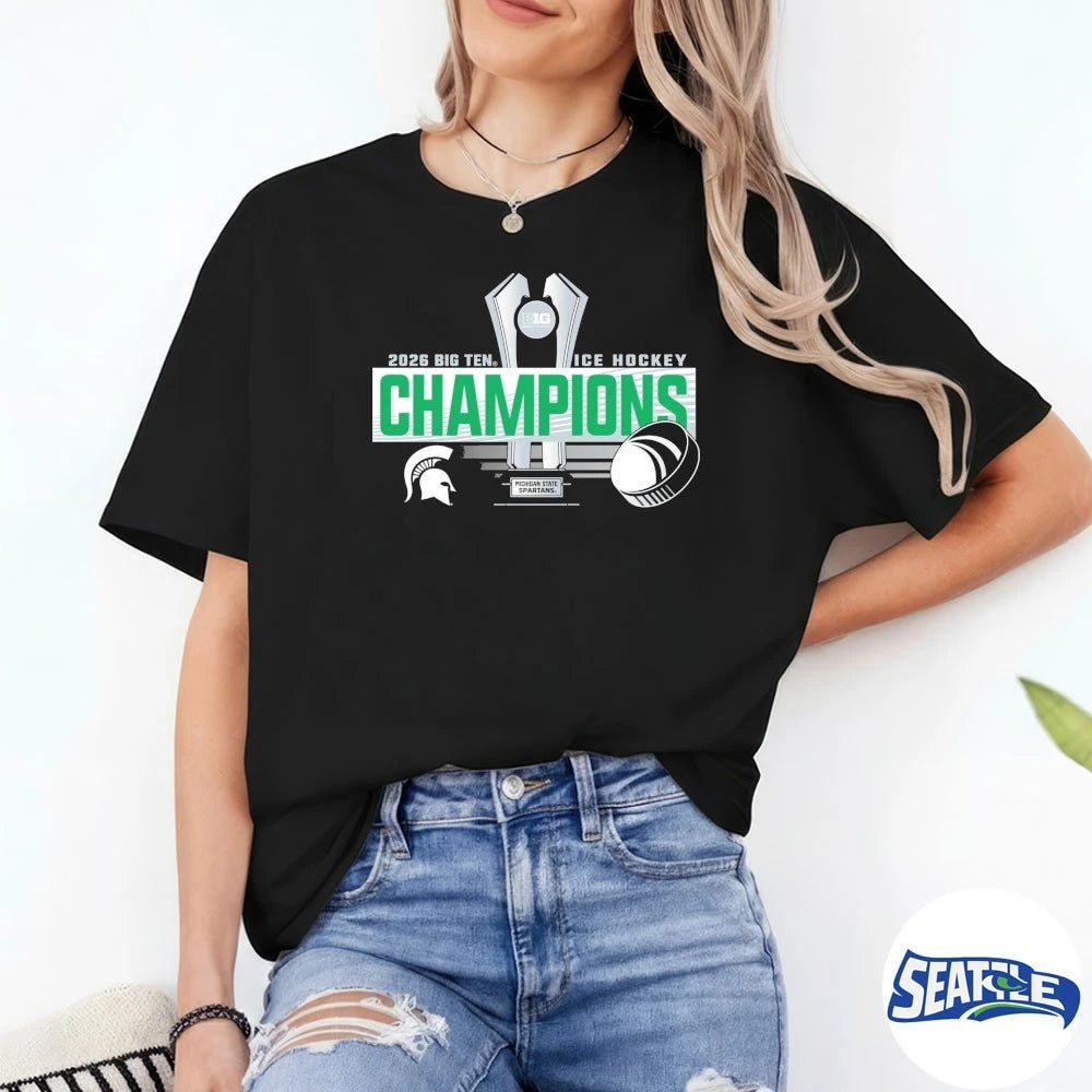 Official Michigan State Spartans 2026 Big Ten Men’s Ice Hockey Regular Season Champions Locker Room t-shirt