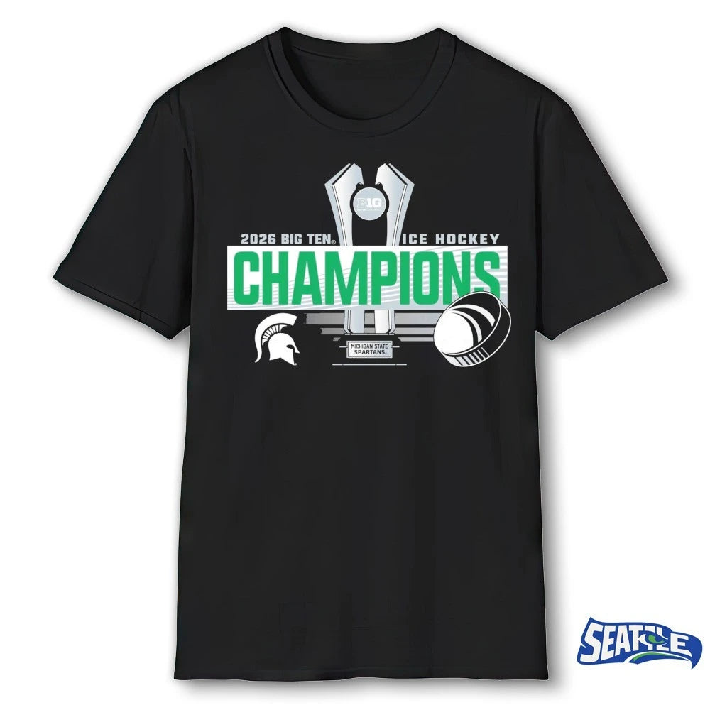 Official Michigan State Spartans 2026 Big Ten Men’s Ice Hockey Regular Season Champions Locker Room t-shirt