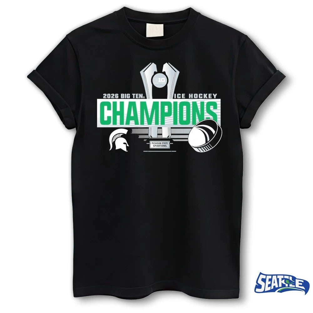 Official Michigan State Spartans 2026 Big Ten Men’s Ice Hockey Regular Season Champions Locker Room t-shirt
