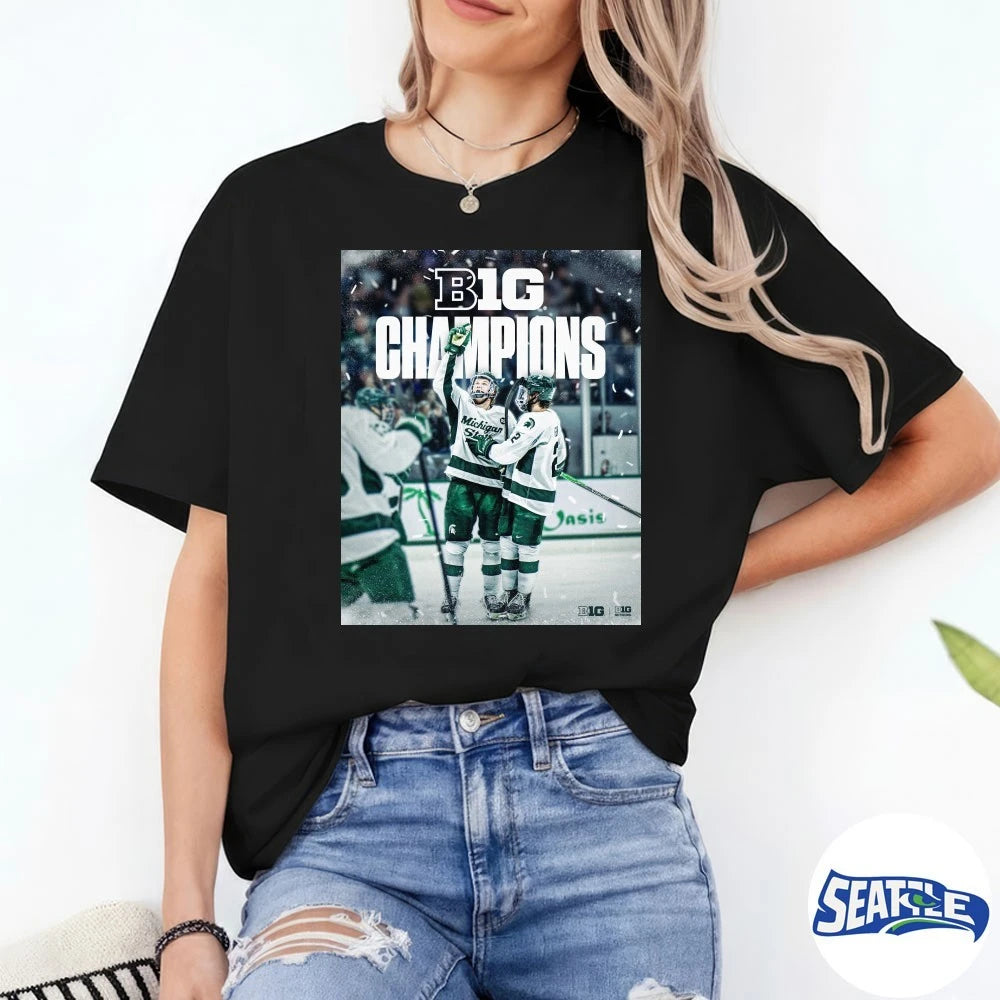 Official Michigan State Spartans Back To Back To Back Big Ten Regular-Season Championship Poster t-shirt