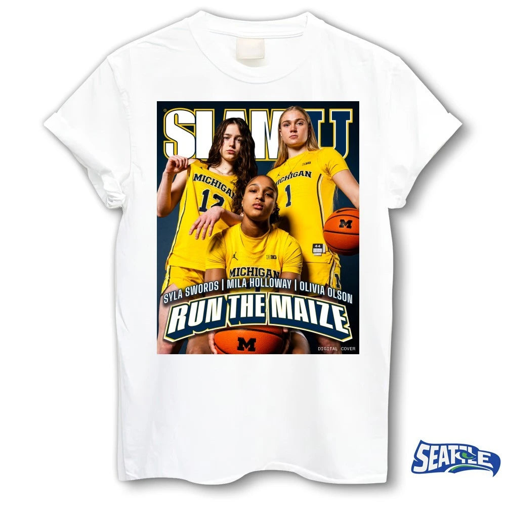 Official Michigan Wolverines Olivia Olson, Syla Swords and Mila Holloway Run The Maize Poster t-shirt