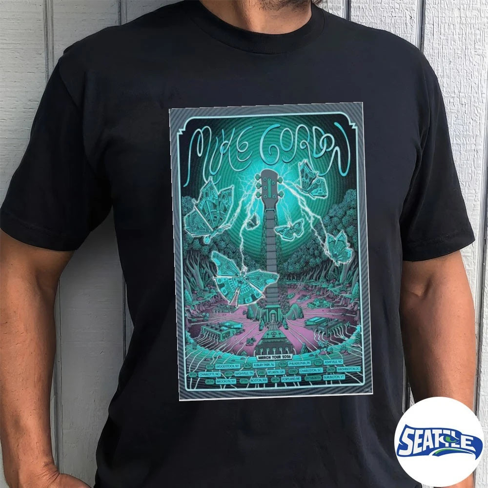 Official Mike Gordon March Tour 2026 Woodstock, NY Nashville, TN and Burlington VT Poster t-shirt
