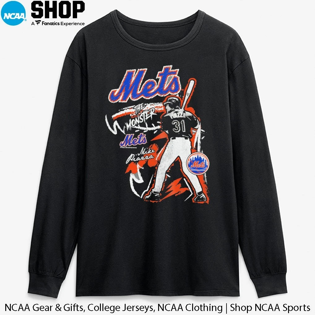 Official Mike Piazza New York Mets Chalked Up Player Signature T-Shirt