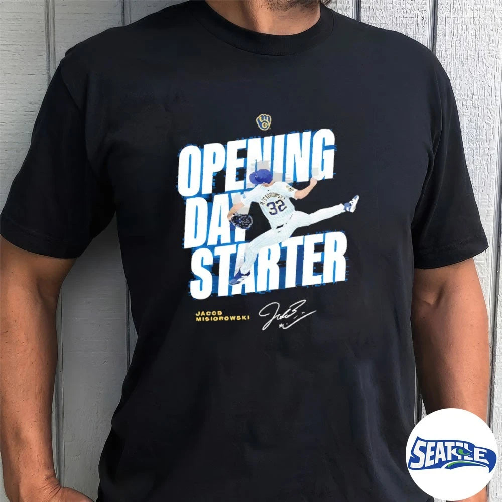 Official Milwaukee Brewers Jacob Misiorowski Opening Day Starter Signature t-shirt