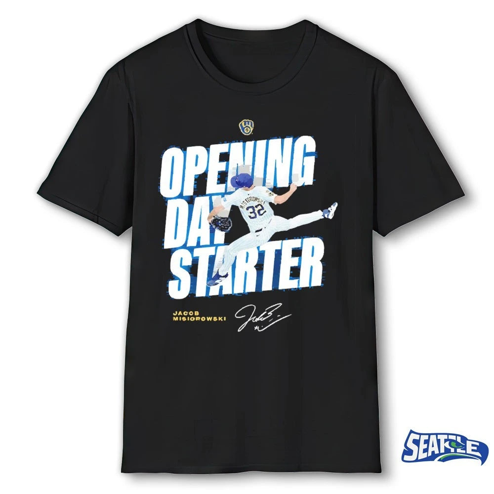 Official Milwaukee Brewers Jacob Misiorowski Opening Day Starter Signature t-shirt