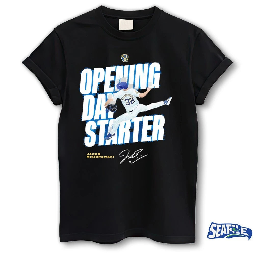 Official Milwaukee Brewers Jacob Misiorowski Opening Day Starter Signature t-shirt