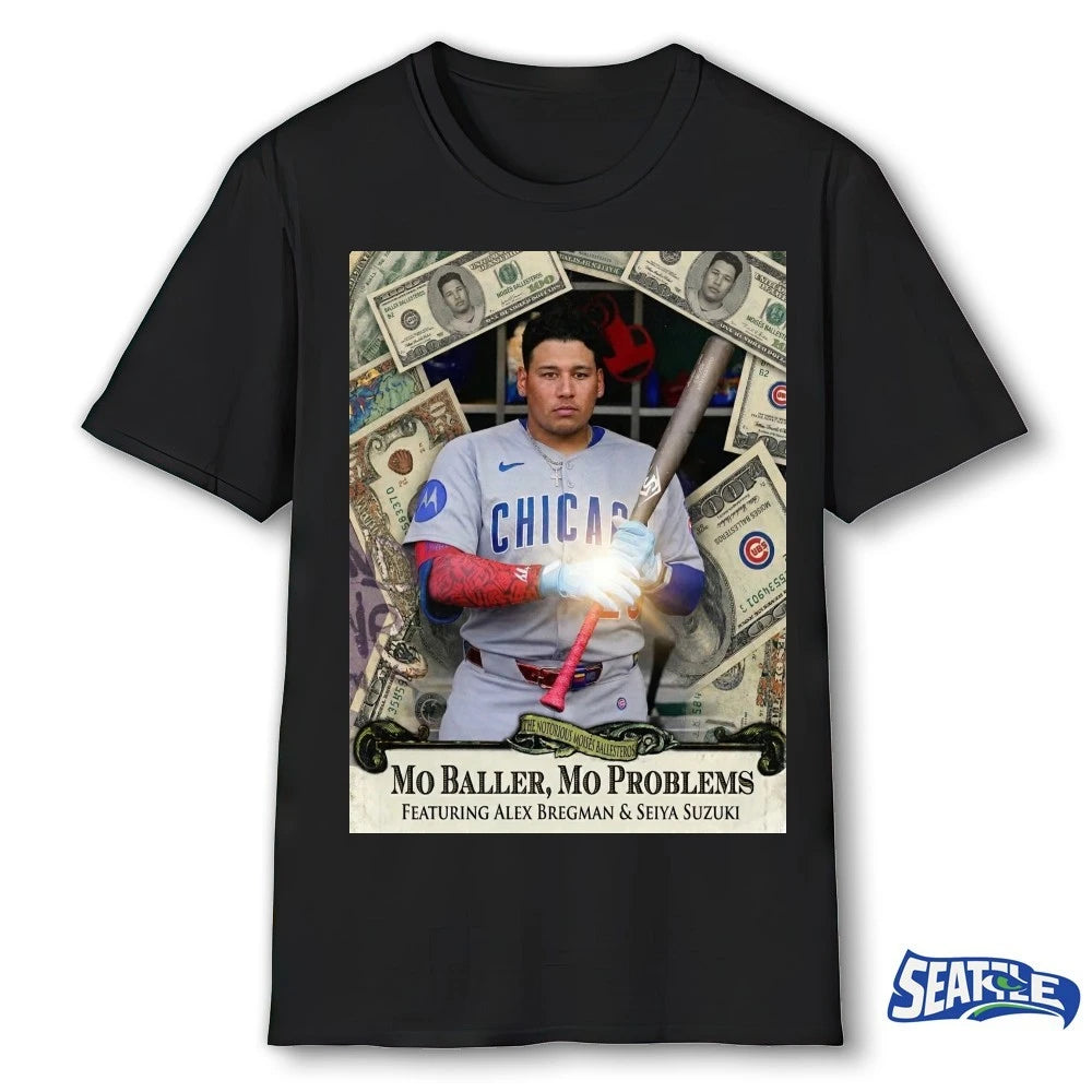 Official Mo Baller Mo Problem Featuring Alex Bregman And Seiya Suzuki Poster t-shirt
