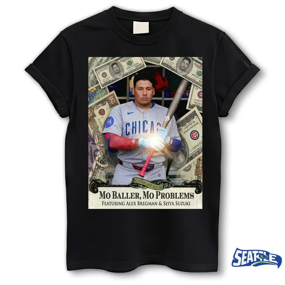 Official Mo Baller Mo Problem Featuring Alex Bregman And Seiya Suzuki Poster t-shirt