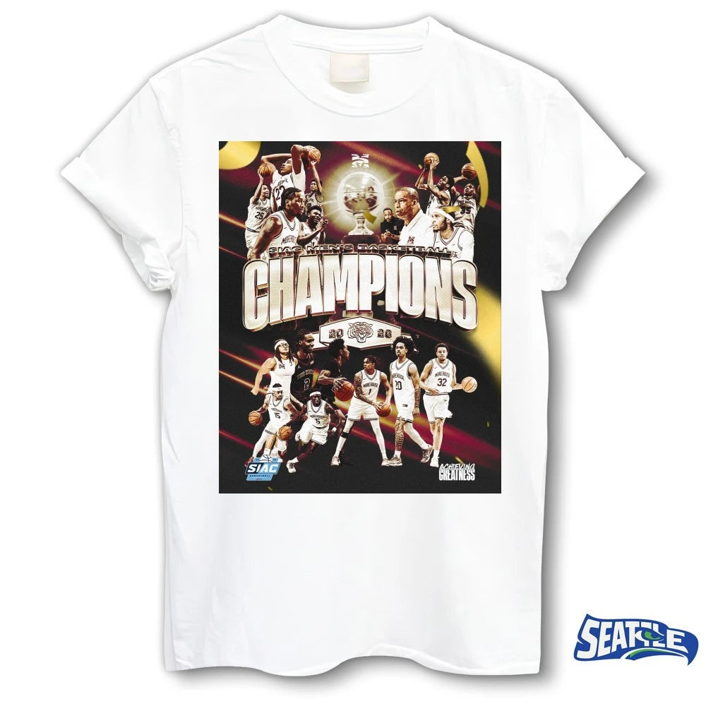 Official Morehouse Basketball SIAC Men’s Basketball Champions 2026 Achieving Greatness Poster t-shirt