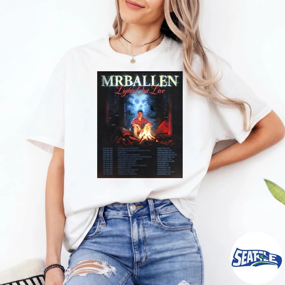 Official Mrballen Lights Out Live June – October 2026 Poster t-shirt