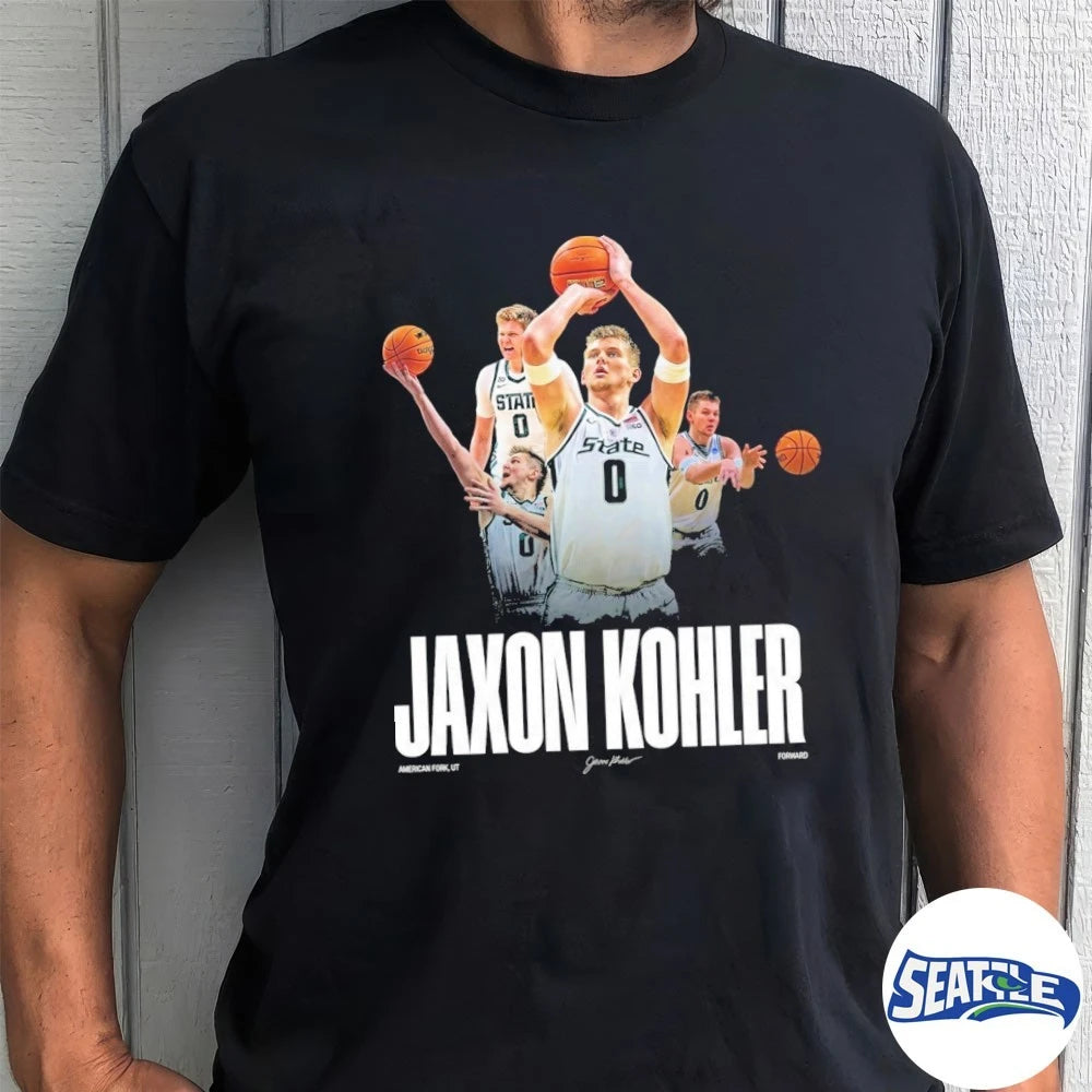 Official MSU Men’s Basketball Jaxon Kohler American Fork, Ut Forward Signature t-shirt