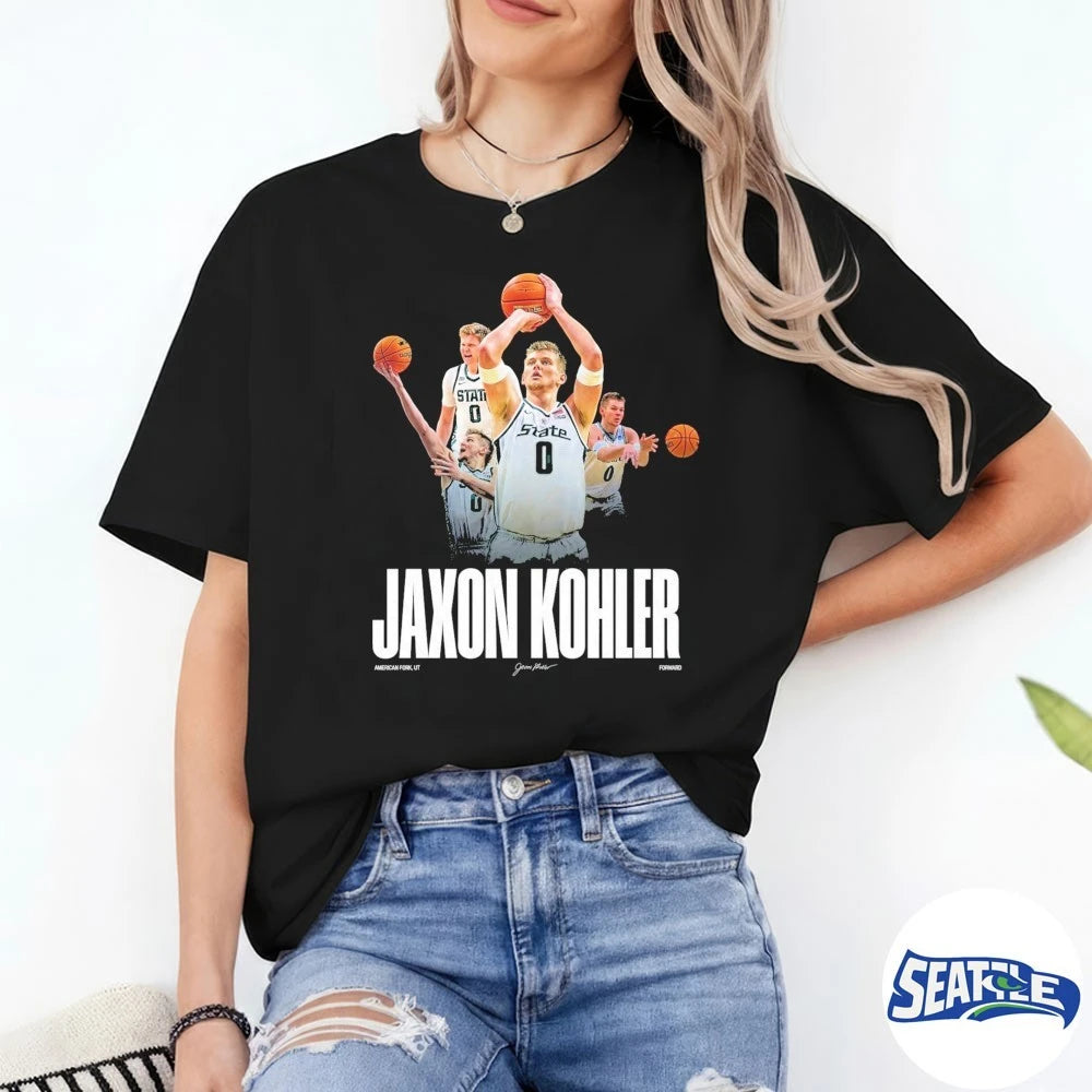 Official MSU Men’s Basketball Jaxon Kohler American Fork, Ut Forward Signature t-shirt