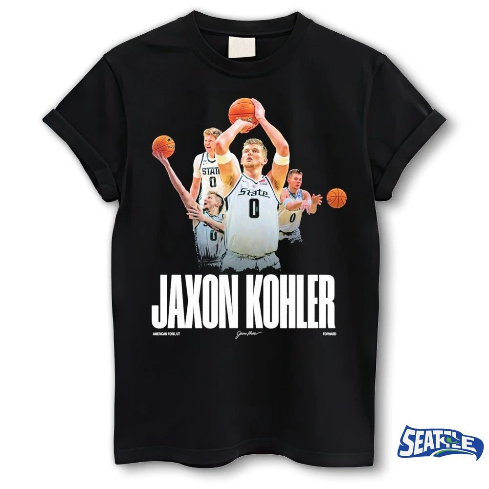 Official MSU Men’s Basketball Jaxon Kohler American Fork, Ut Forward Signature t-shirt