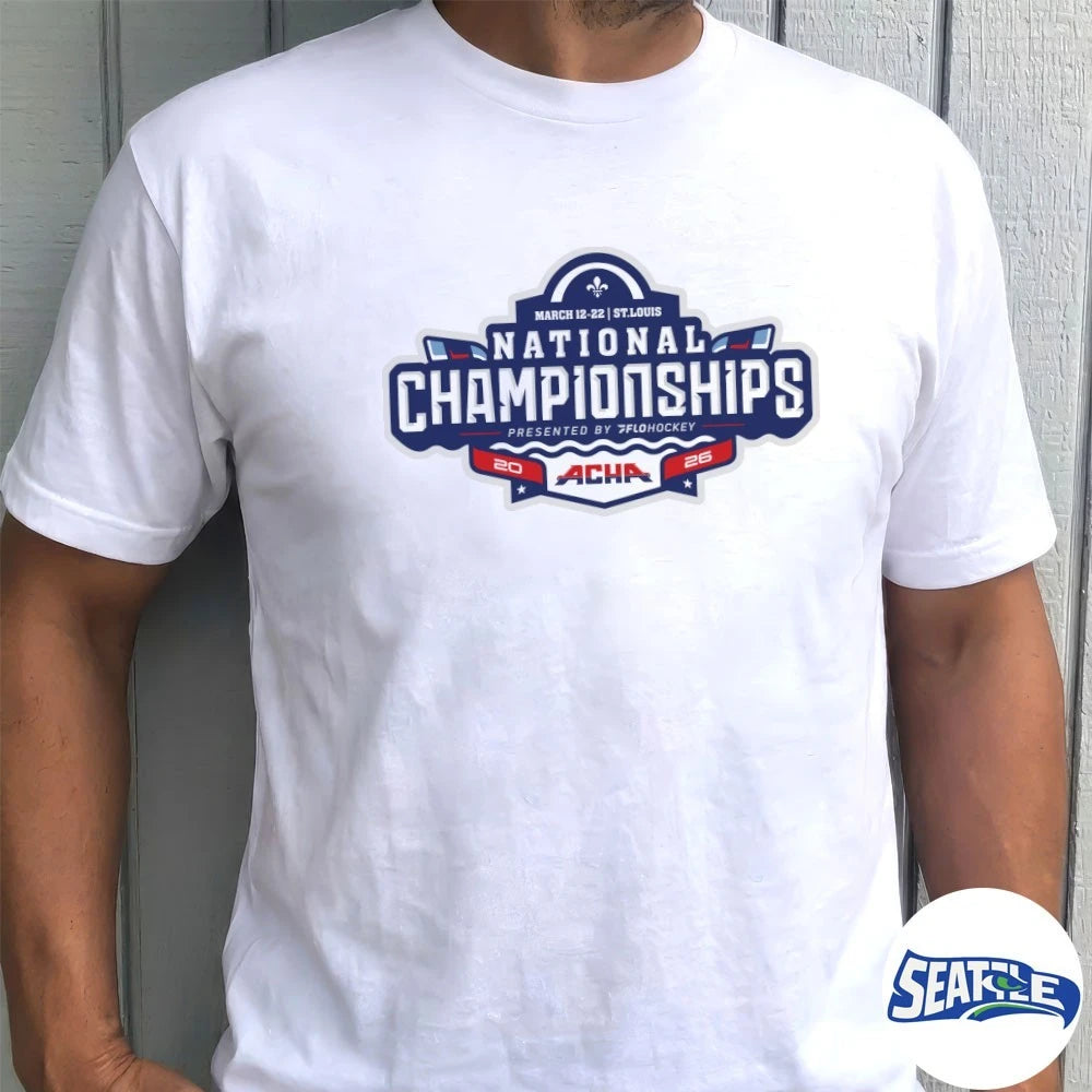 Official National Champions ACHA March 12-22 2026 St Louis Logo t-shirt