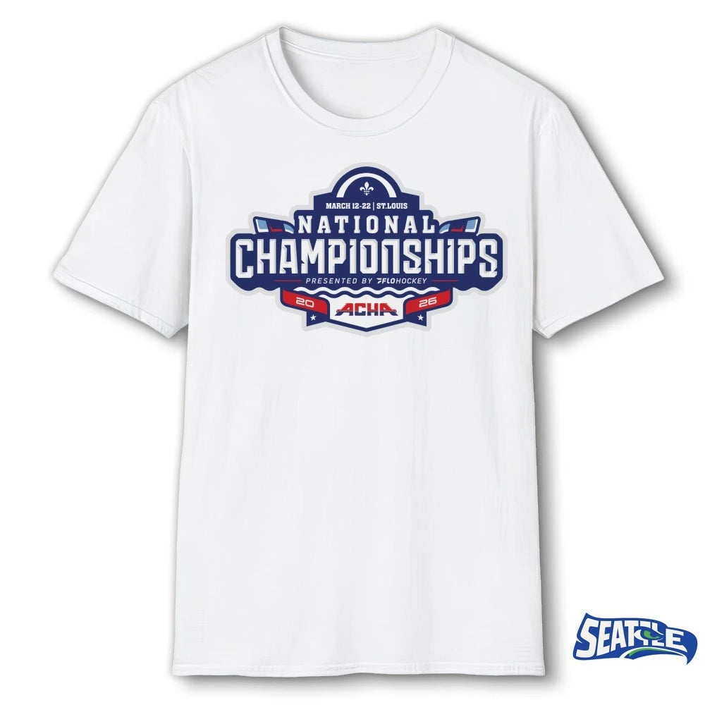 Official National Champions ACHA March 12-22 2026 St Louis Logo t-shirt