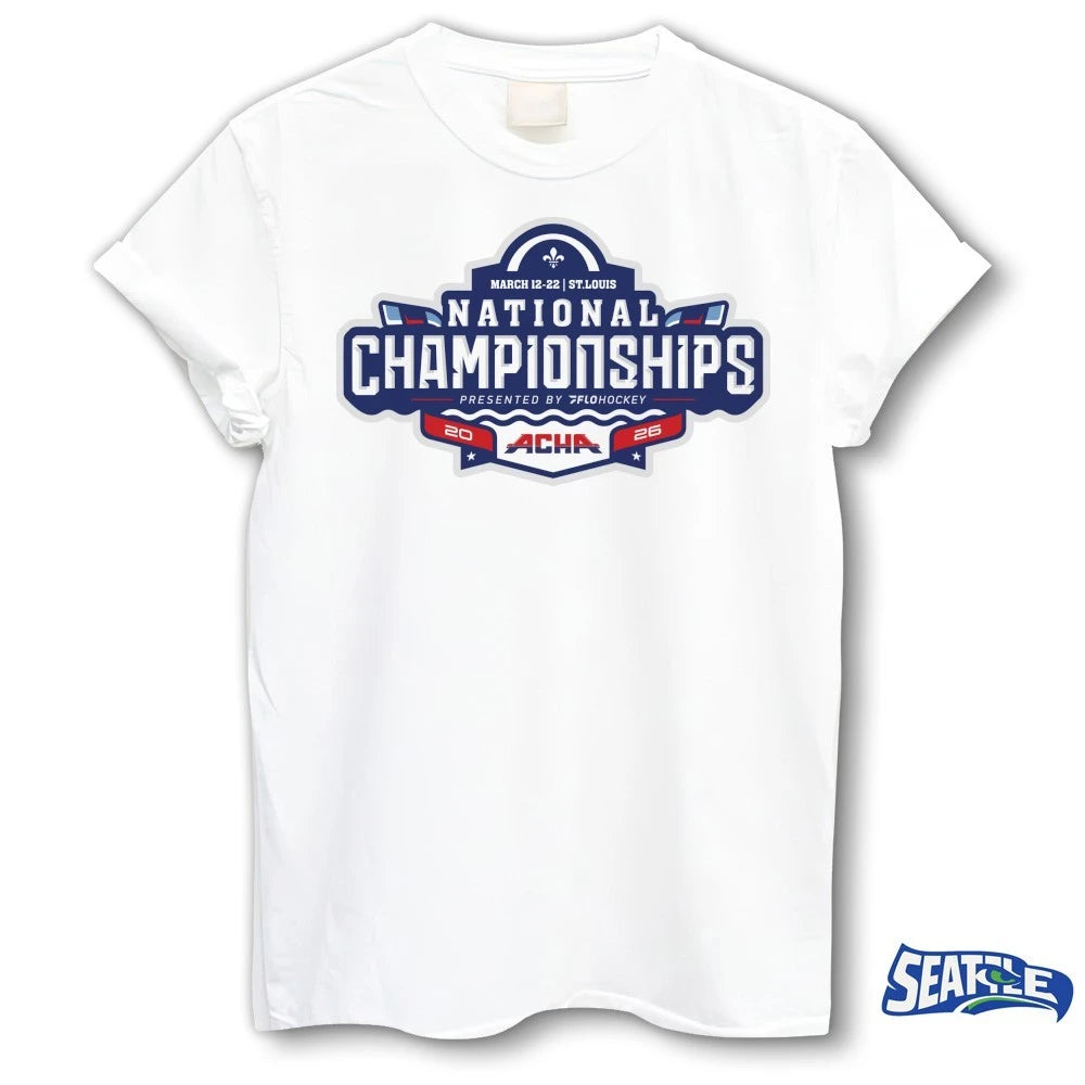 Official National Champions ACHA March 12-22 2026 St Louis Logo t-shirt