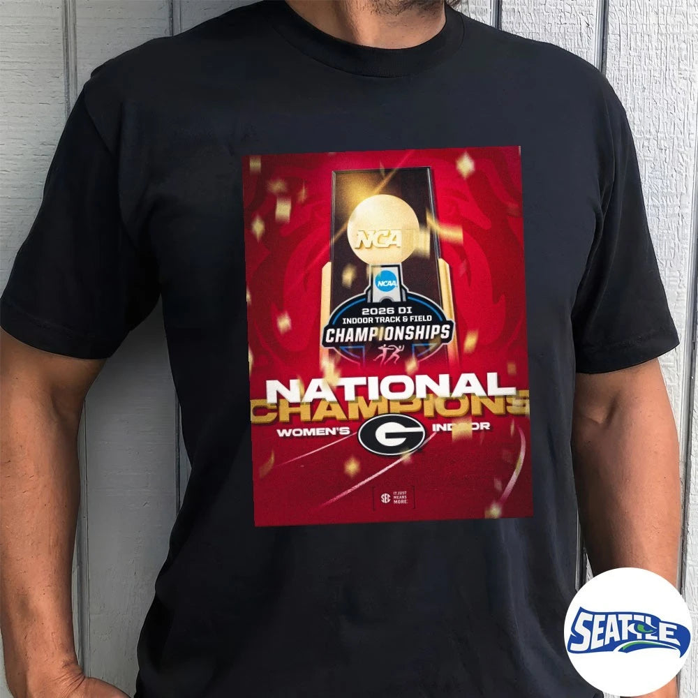 Official NCAA DI Women’s Indoor Track &amp; Field National Championship 2026 Georgia Bulldogs Poster t-shirt