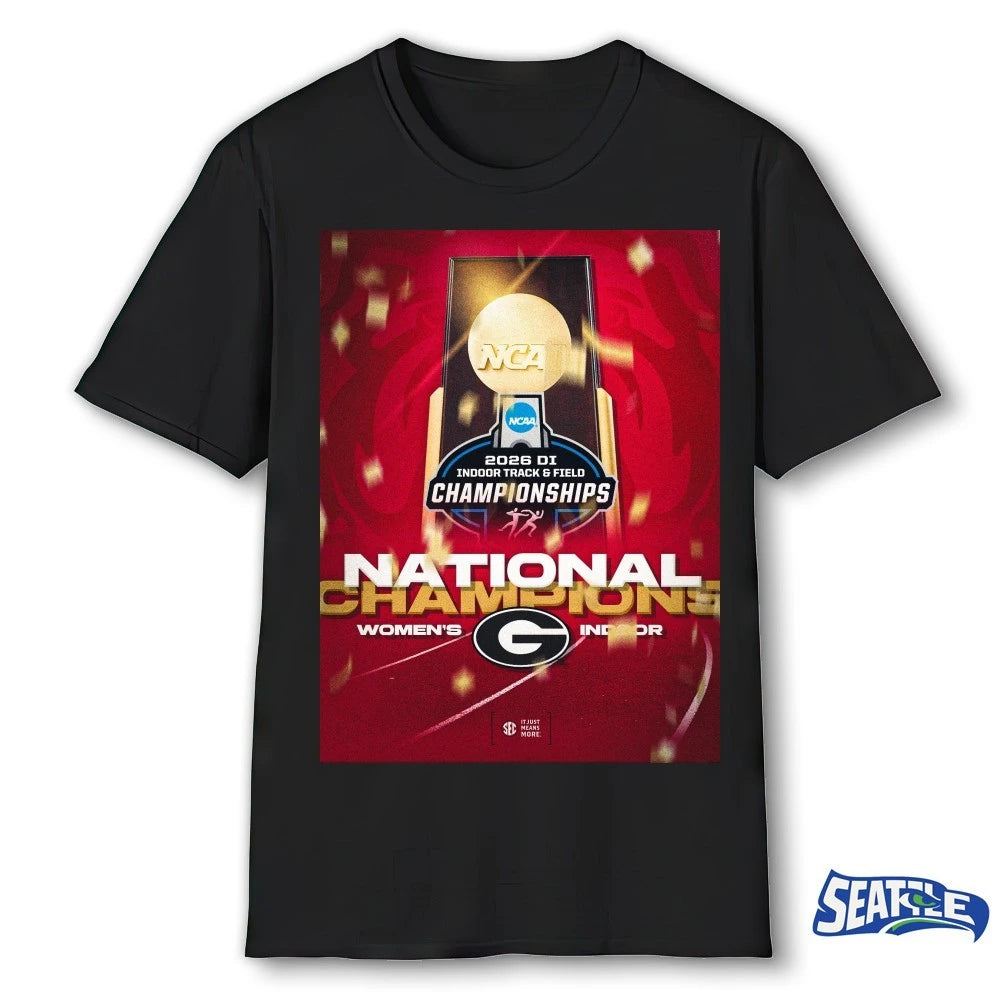 Official NCAA DI Women’s Indoor Track &amp; Field National Championship 2026 Georgia Bulldogs Poster t-shirt