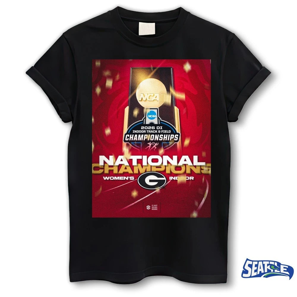 Official NCAA DI Women’s Indoor Track &amp; Field National Championship 2026 Georgia Bulldogs Poster t-shirt