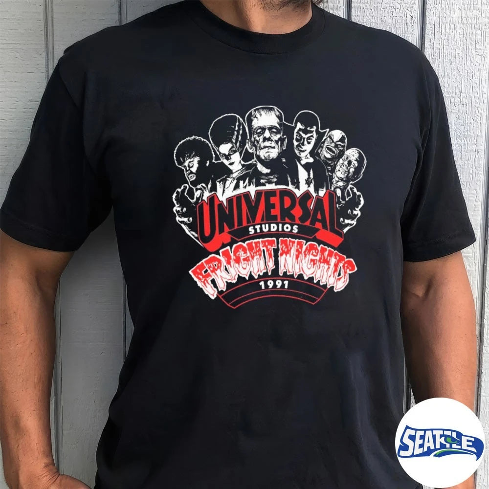 Official New 1991 Universal Studios Fright Nights Graphic t-shirt