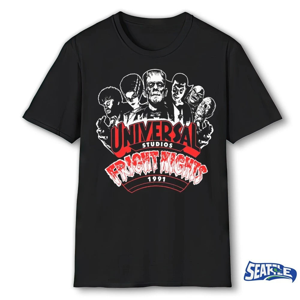 Official New 1991 Universal Studios Fright Nights Graphic t-shirt