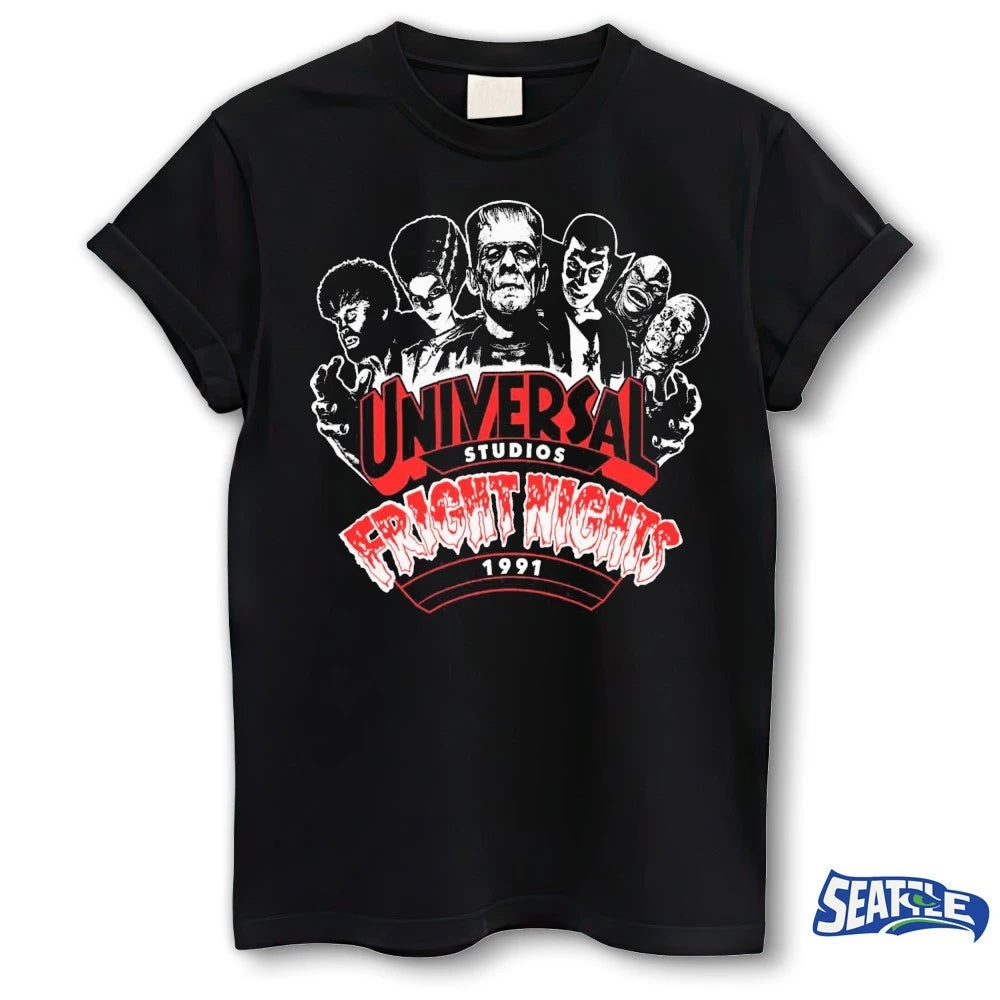 Official New 1991 Universal Studios Fright Nights Graphic t-shirt