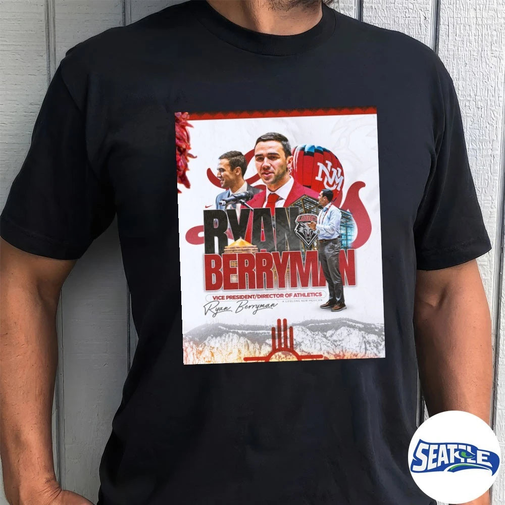 Official New Mexico Lobos Ryan Berryman Vice President Director of Athletics Signature Poster t-shirt