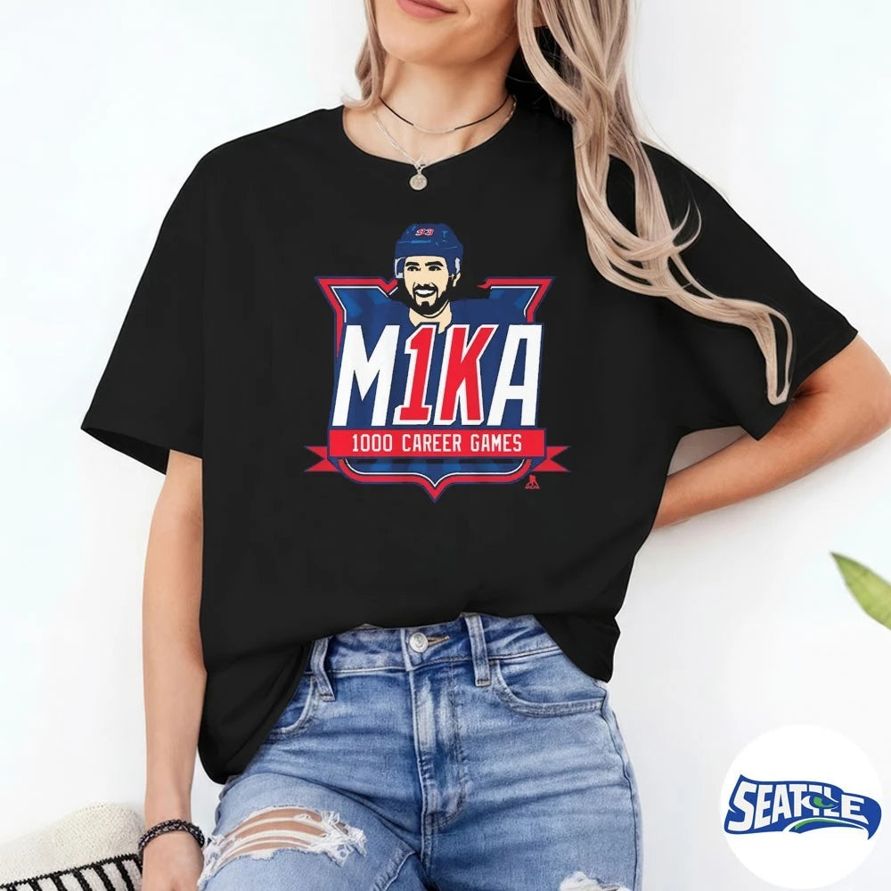 Official New York Rangers Hockey Mika Zibanejad 1000th Game Commemorative 2026  t-shirt