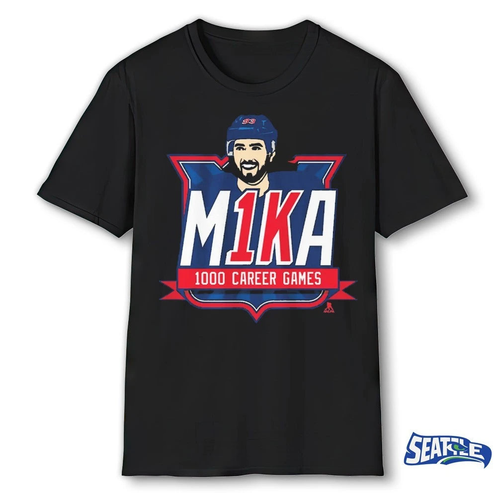 Official New York Rangers Hockey Mika Zibanejad 1000th Game Commemorative 2026  t-shirt