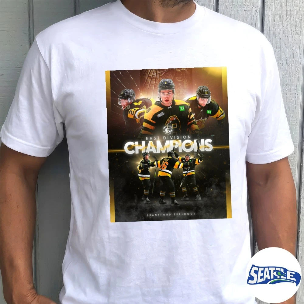 Official Niagara IceDogs Brantford Bulldogs East Division Champions 2026 Poster t-shirt