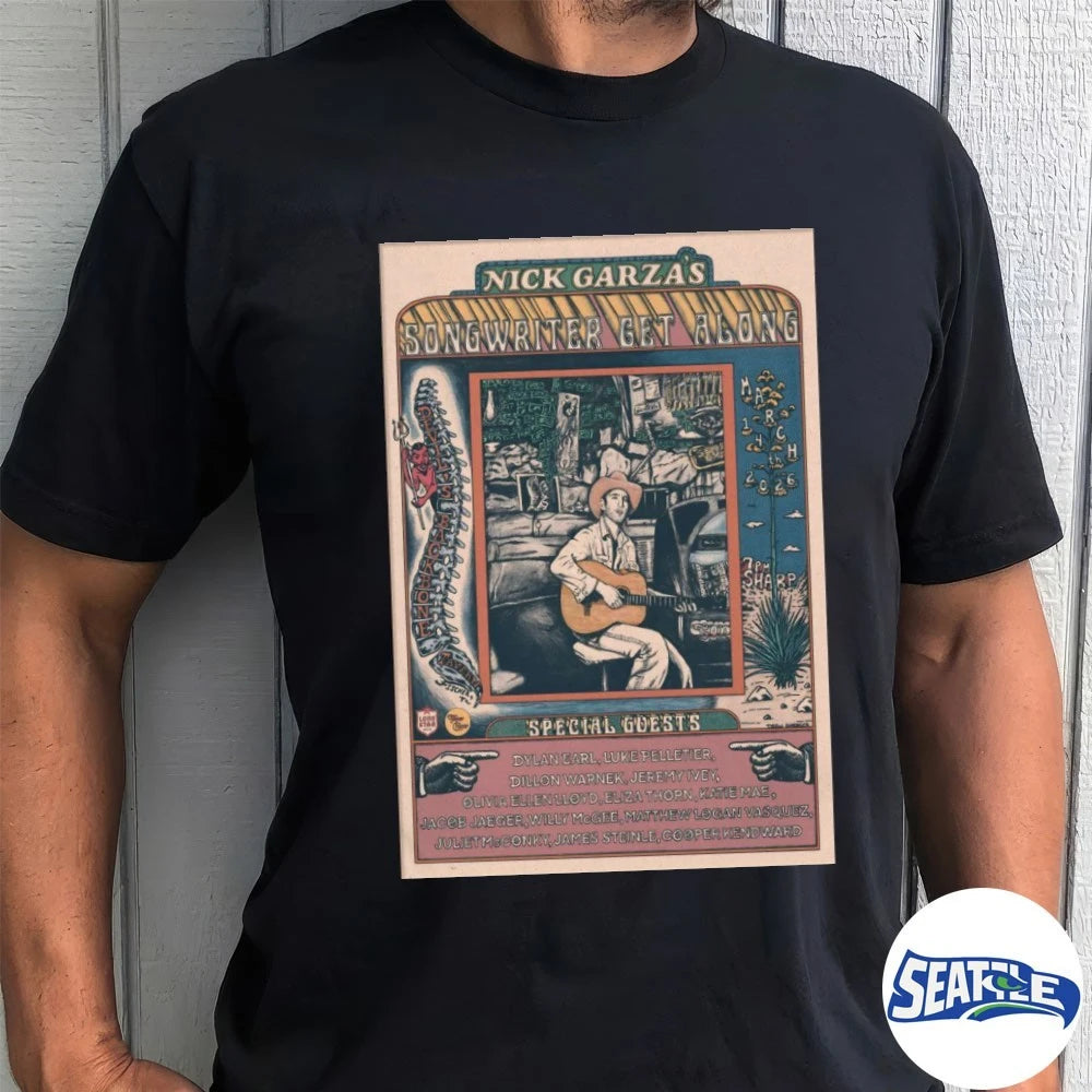 Official Nick Garza’s Songwriter Get Along Fischer TX March 14 2026 Poster t-shirt