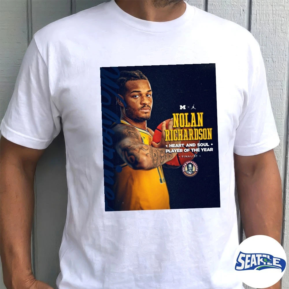 Official Nolan Richardson Michigan Men’s Basketball Heart And Soul Player Of The Year Finalist Poster t-shirt