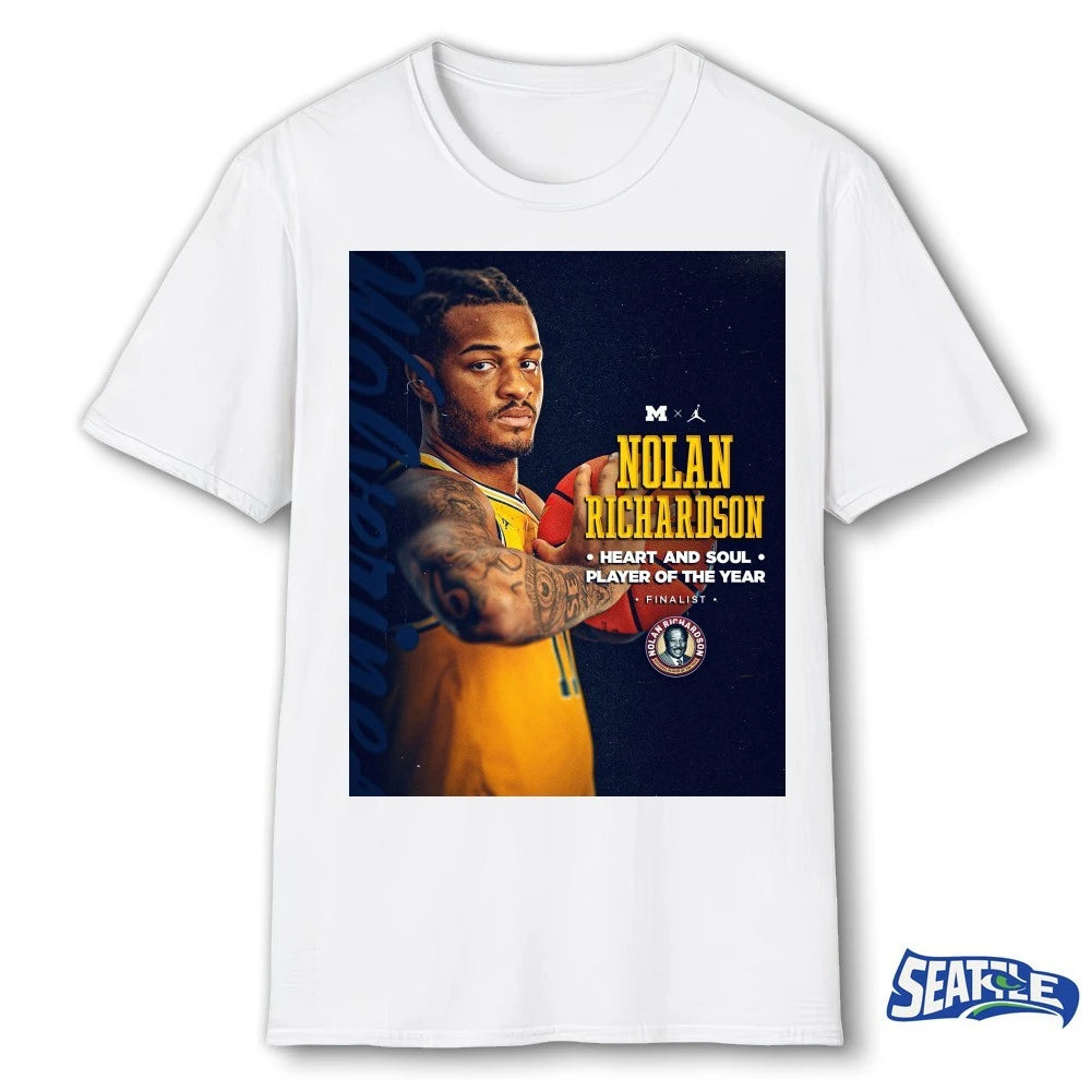 Official Nolan Richardson Michigan Men’s Basketball Heart And Soul Player Of The Year Finalist Poster t-shirt