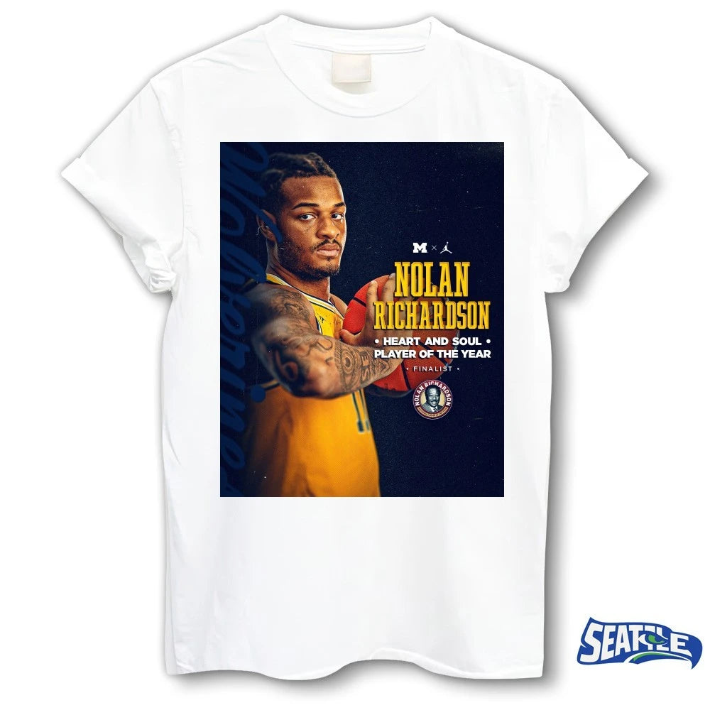 Official Nolan Richardson Michigan Men’s Basketball Heart And Soul Player Of The Year Finalist Poster t-shirt