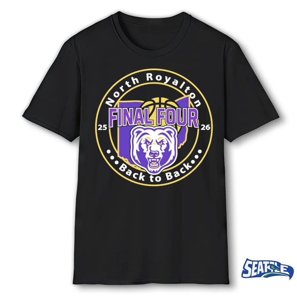 Official North Royalton Back To Back Final Four 2026 Logo t-shirt