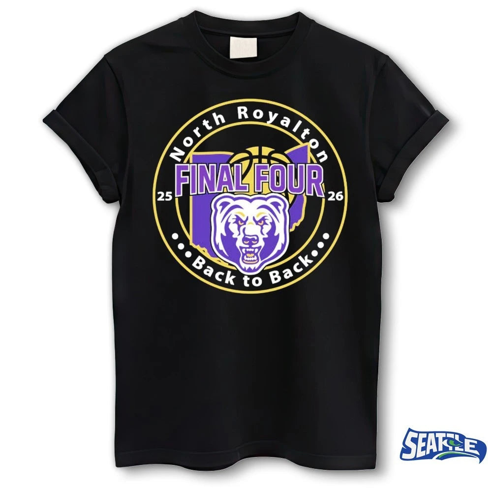 Official North Royalton Back To Back Final Four 2026 Logo t-shirt