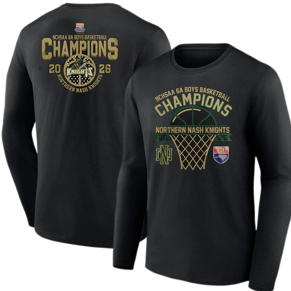 Official Northern Nash Knights 2026 NCHSAA 6A Boys Basketball Champions T-Shirt