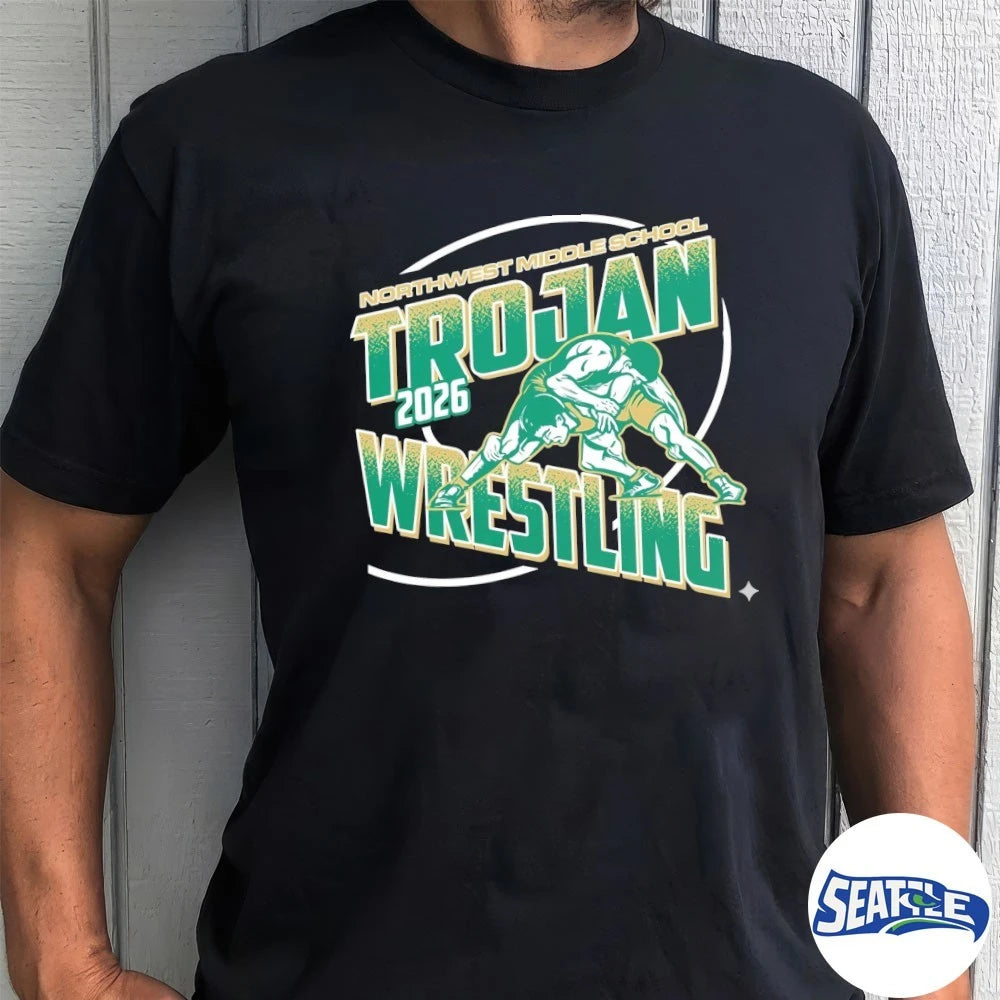 Official Northwest Middle School Trojan Wrestling 2026 t-shirt