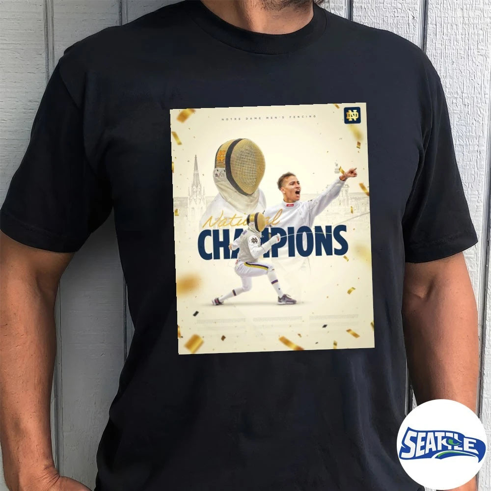 Official Notre Dame Fighting Irish Men’s Fencing National Champions 2026 Poster t-shirt